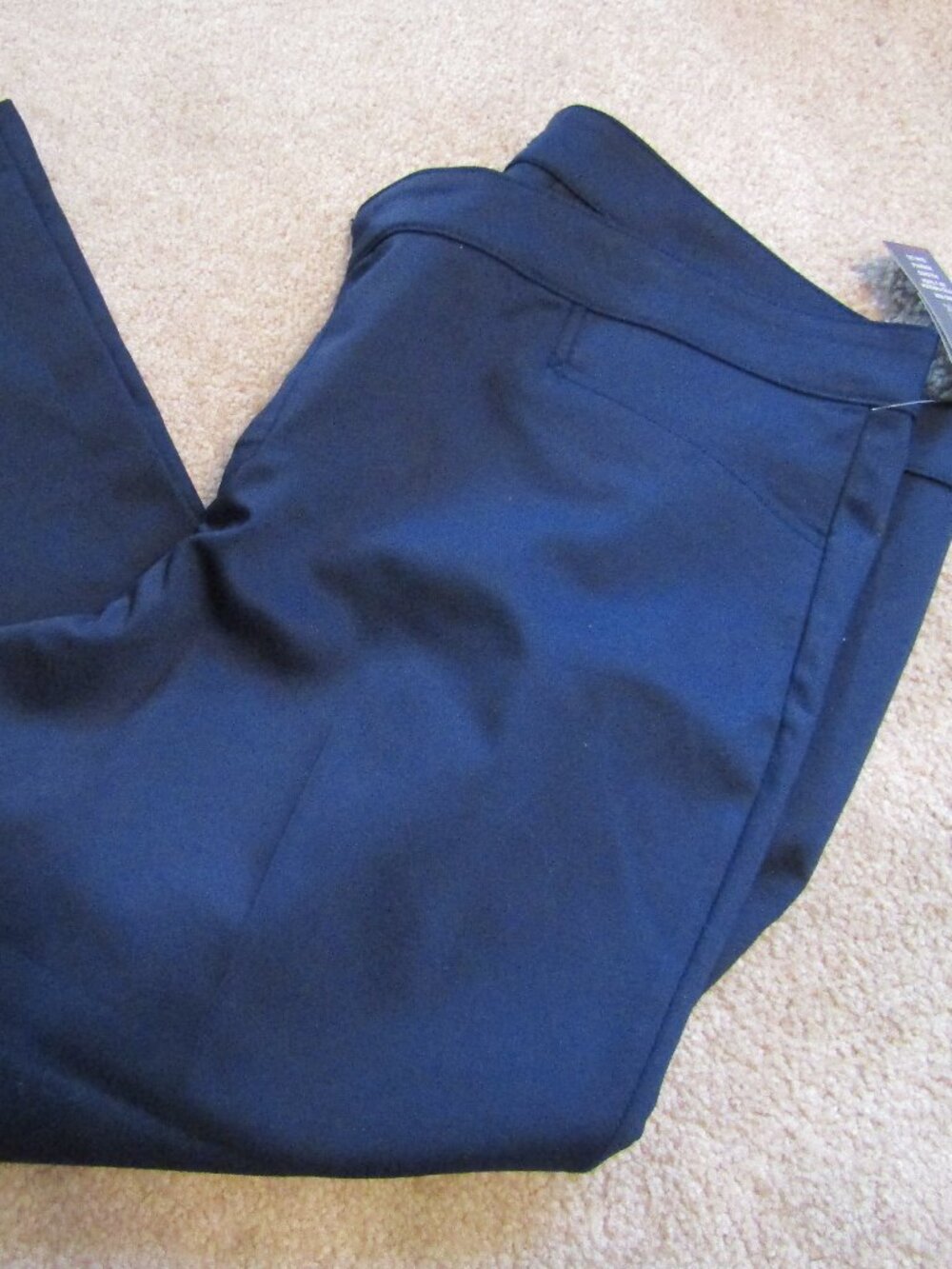 Chaps Navy Slimming Fit 22W Short Mid Rise Polished Slim Leg Pant NWT